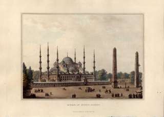 Sultan Ahmed Moschee Istanbul   Aquatinta   Bowyer Luigi Mayer,1810 
