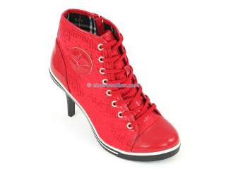 Damen Stiefelette Pailletten Glitzer Pumps Shoes Stiefel Rot oder 