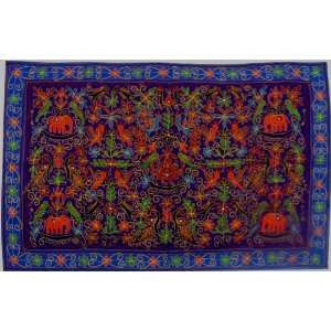  Hand Embroidered Wall Hanging Tapestry, Woolen Thread 
