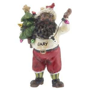 Personalized Ethnic Santa with Tree Christmas Ornament:  