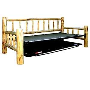  Unfinished Hand Peeled Rustic Day Bed w/Trundle