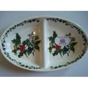  Portmeirion Fire & Ice Ceramic Holly & Ivy Divided Dish 