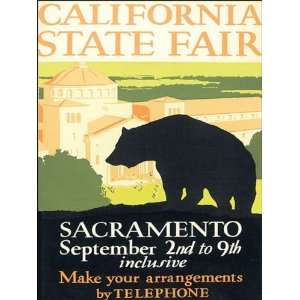  CALIFORNIA STATE FAIR SACRAMENTO BEAR 15 X 18 VINTAGE 