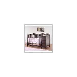   in 1 Convertible Wood Crib and Changer Set in Cherry