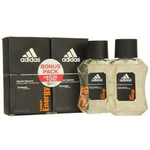 Adidas Deep Energy By Adidas for Men Eau De Toilette Spray Pack of 2 X 