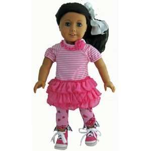   Heart Leggings, Pink Hi Tops fits 18 American Girl Doll: Toys & Games
