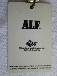 VINTAGE 1987 ALF ALIEN RUSS KEY CHAIN PARTY ANIMAL  