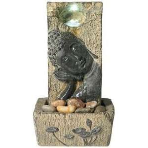  Leaning Buddha LED Indoor Tabletop Fountain Patio, Lawn 