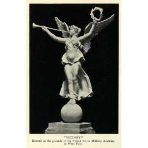 1905 Print West Point Military Academy Victory Angel Statue Sculpture 