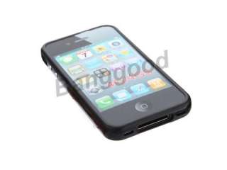   For iPhone 4 4S TPU Bumper Frame Silicone Skin Case With Side Button