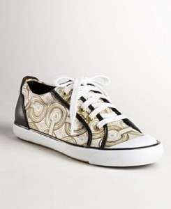 Coach Brown Op Art Signature Swirl Barrett Sneakers Tennis Shoes 