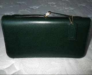 COACH MADISON VINTAGE RETRO HUNTER GREEN LEATHER BABY BRIEF CLUTCH 