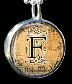 Letter Initial Monogram Handmade Soldered Glass Charm Necklace/Pendant 