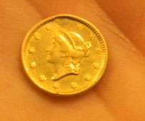 ANTIQUE UNITED STATES 1854 LIBERTY HEAD GOLD DOLLAR  
