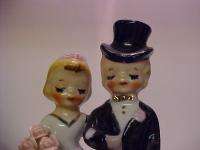 Vintage Lefton Wedding Cake Topper Bride & Groom Figurine NICE  
