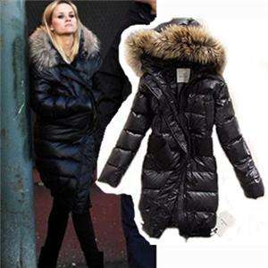 Luxury 100% genuine fur hooded down feather filled winter warm puffy 