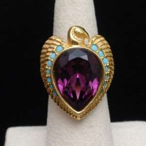 Egyptian Revival Falcon Eagle Ring Elizabeth Taylor for Avon Vintage 
