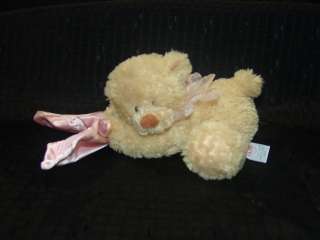 Baby Gund Cuddly Pals PUDDIN Pink Bow Bear Plush Lovey  
