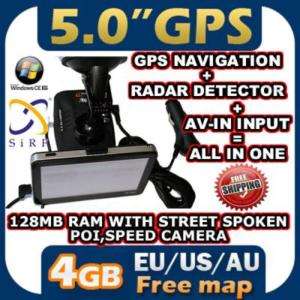 SIRF4 GPS+Radar Detectors+4GB EU/AUS MAP++AV IN  