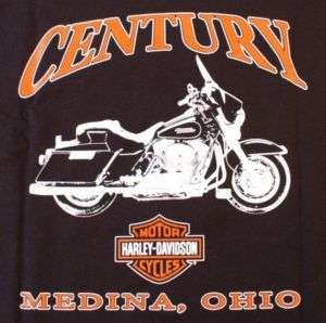 Harley Davidson T Shirt Black Medium Century Medina OH  