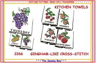 2266 Fruit embroidery transfer patterns tea towels NEW  