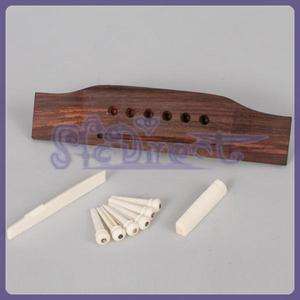 String Acoustic Guitar Rosewood Bridge Bone Pins Saddle Nut quality 