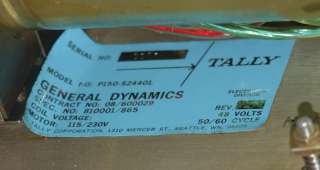 Tally P150 P 150 High Speed Paper Tape Punch   General Dynamics  
