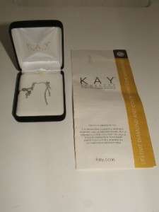 KAY JEWELERS 10 white gold diamond necklace with warranty  