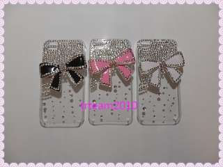 iPhone4 4G Crystal Clear Cover/Case,White Bowknot. with a Free screen 