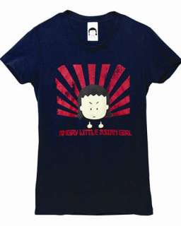   Angry Little Asian Girl T Shirt with Kim and Rising sun on the front