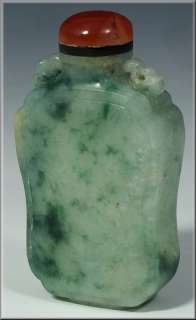 Fine Antique 19th Century Chinese Carved Jade Snuff Bottle  