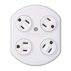 360 Electrical 4 Outlet Rotating Adapter 36030 W 