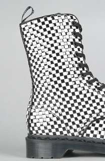 Dr. Martens The Avery 10Eye Boot in Black and White Woven  Karmaloop 