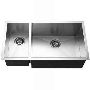   Steel 33x18 Double Bowl Kitchen Sink CTO 3370SL 