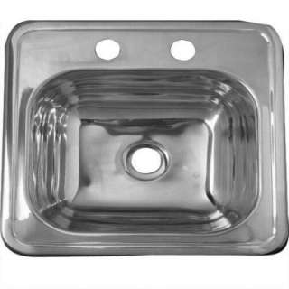   15 in. x 6 in. Single Bowl Bar Sink with Ledge in Polished Stainless