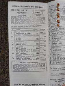 JUN 9 1973 SECRETARIAT BELMONT PARK WIN TICKET EXACTA TICKET+PROGRAM 