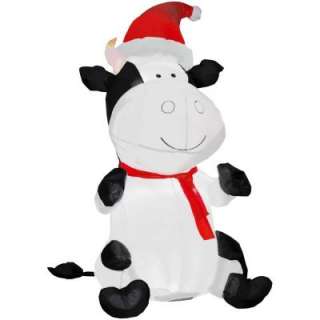 Home Accents Holiday 4 ft. Cow Airblown 5561304 