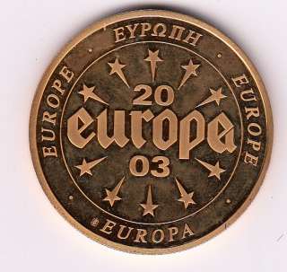 vergoldete Medaille aus Portugal EUROPA 2003  