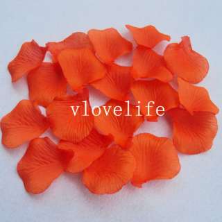 1000 Orange Silk Rose Petals Wedding Flower Favors  