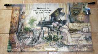 AFTERNOON REPOSE Baby Grand Piano Tapestry Wall Hanging  