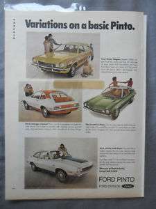 1972 Print Ad Ford Pinto Wagon Hatchback Sunroof Car  