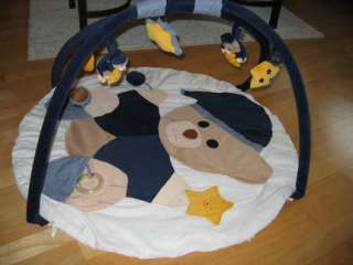 Babydecke Krabbeldecke Spieldecke mit Bären & Sonne Mond Sterne in 