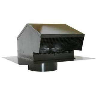in. Black Galvanized Flush Roof Cap with Removable Screen, Backdraft 