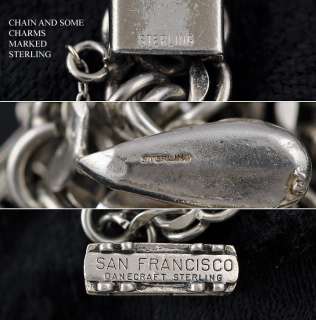 Sterling Silver Vintage Charm Bracelet San Francisco  