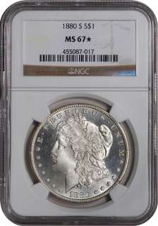 1880 S US Morgan Silver Dollar $1   NGC MS67 *   Proof Like  