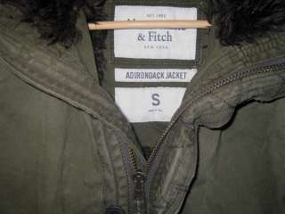 NEW Abercrombie & Fitch Mens Adirondack Faux Fur Jacket S Dark Olive 