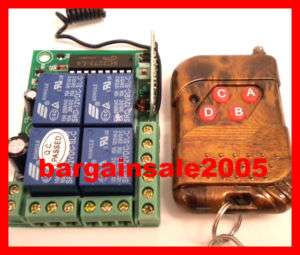 Remote Control Switch & Receiver 4AC/DC 12VDC10A200M2Ch  