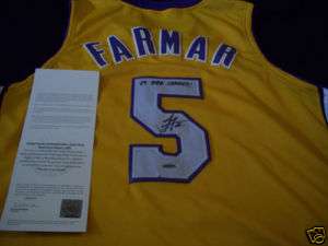 Authentic JORDAN FARMAR Autograph Lakers Jersey UDA  