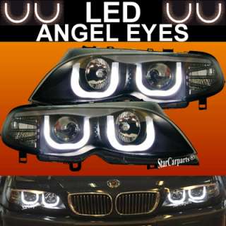 3D LED Angel Eyes Scheinwerfer schwarz 3er BMW E46 Limo Touring *01 05 