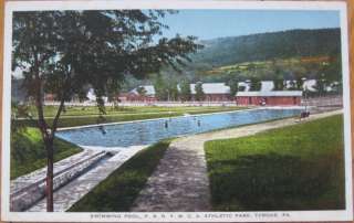 1916 Postcard Swimming Pool Athletic Park   Tyrone, PA  